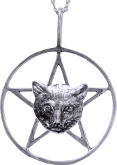 Sterling Silver Cat with Pentacle Pendant